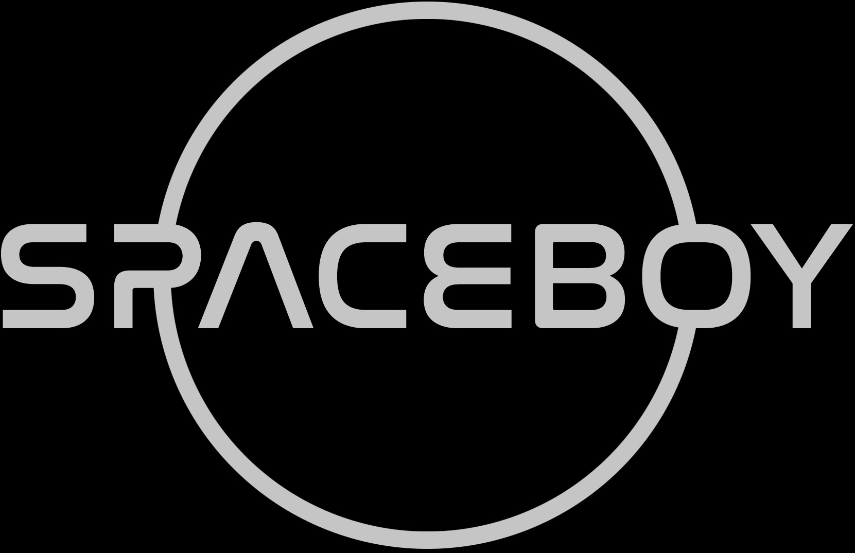 SPACEBOY ring mark with the wordmark cutting through it