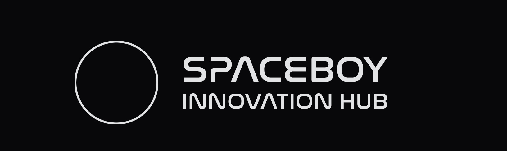 SPACEBOY INNOVATION HUB horizontal lockup on black