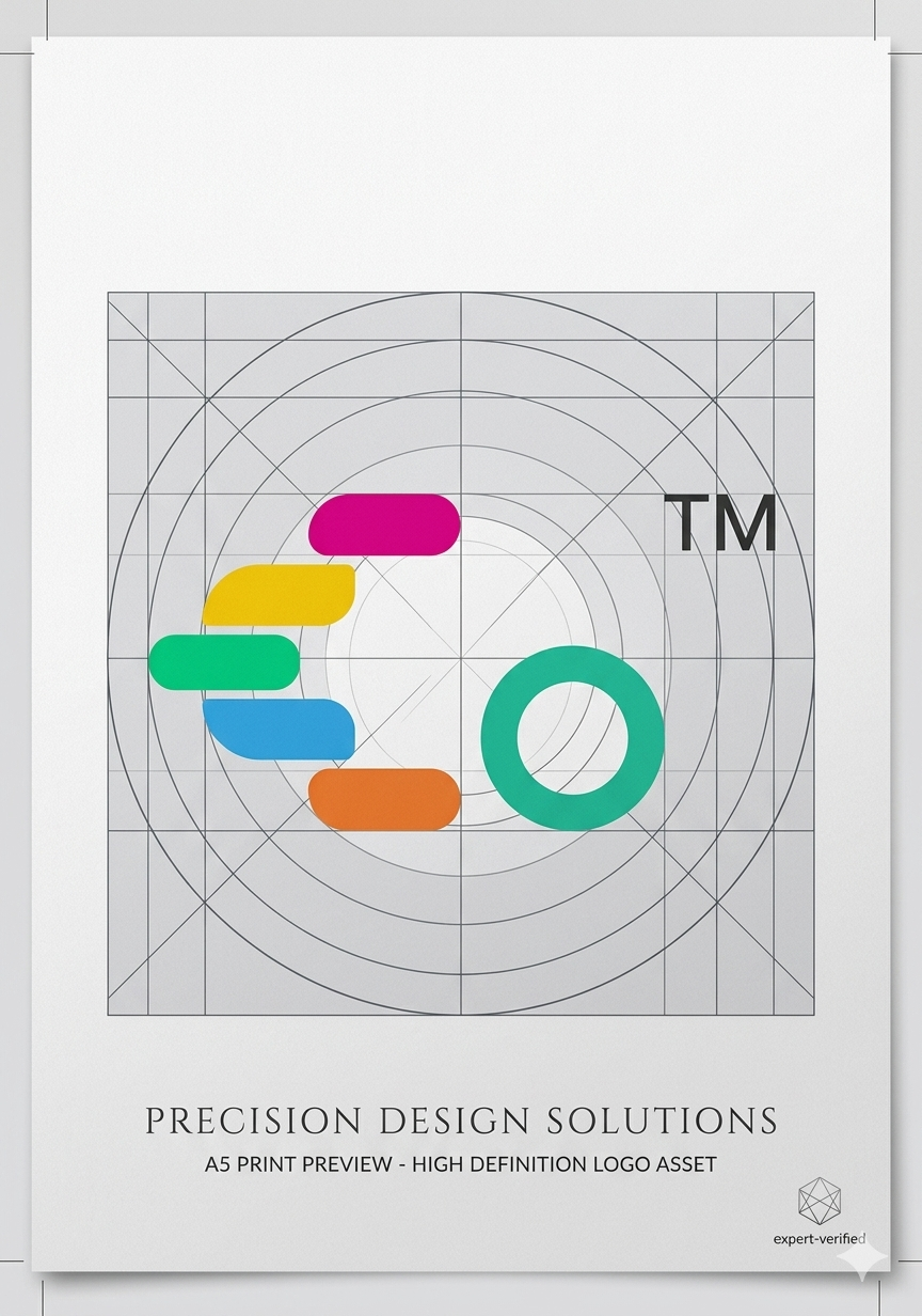 COACT logo construction grid print preview alongside the dark app mark