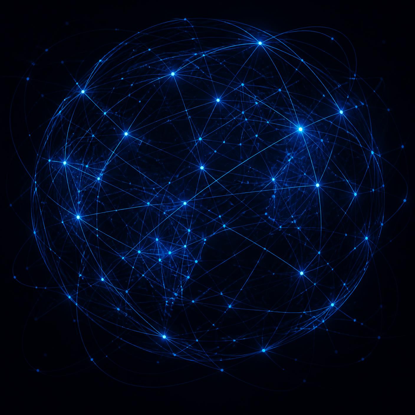 Abstract luminous orbital network lattice